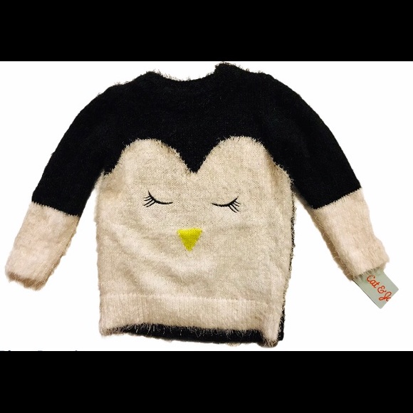 Penguin Sweater Cat & Jack Girls 2T New w/ Tag - Picture 1 of 5